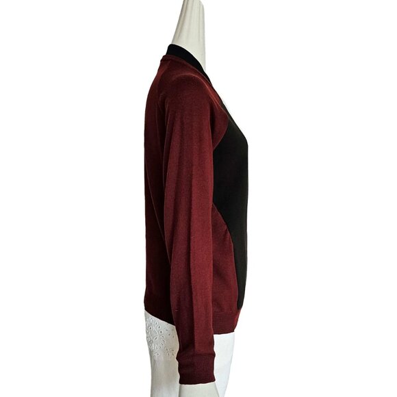 MARNI BURGUNDY/BLACK KNIT BOMBER JACKET (40) - Picture 4 of 9